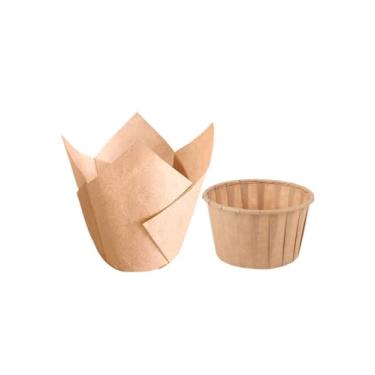 Imagem de uvbws 200 peças de forros de copo de papel tulipa de vaca, forros de bolo de papel manteiga resistentes a óleo, adequados para festas, aniversários e uso de Natal