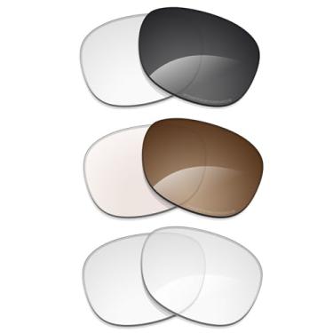 Imagem de Alphax 3 pares de lentes de substituição não polarizadas para óculos inteligentes Ray-Ban Meta Wayfarer RW4006 de 50 mm - uso interno e externo, transparente + adaptação (cinza + marrom) fotocrômico