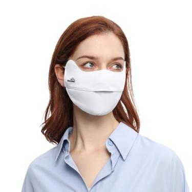 Imagem de Cobertura facial UV FPS 50+ máscara de verão respirável proteção solar reutilizável capa de rosto branca