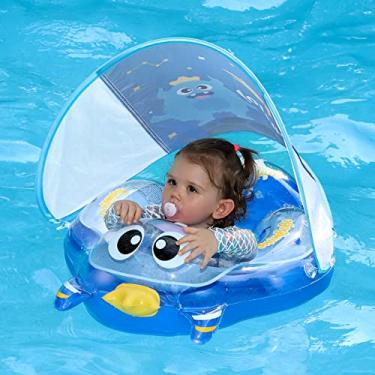 Imagem de Swimbobo Flutuador inflável para piscina infantil monstro transparente com pano assento de segurança brinquedos de piscina para crianças de 6 a 36 meses (verde)