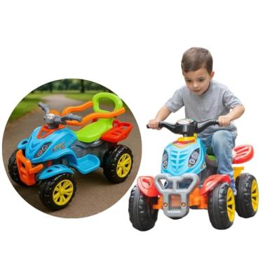 Imagem de Quadriciclo Infantil 2 em 1, Carrinho de Passeio com Haste e Pedal, Suporte para Pés, Anel de Segurança, Porta Objetos, 51x61x92cm, Para 9 Meses Até 6 Anos, Capacidade 30kg (Unissex)