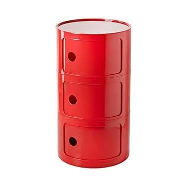 Imagem de Mesa De Cabeceira De Estilo Nórdico Moderno Com Design Criativo E Armário Pequeno De Duas Camadas Para Decoração De Quarto, Red, 3 layers