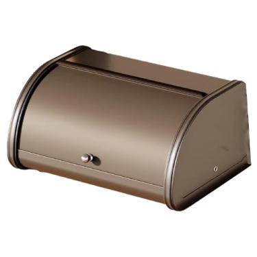 Imagem de DimyFew Caixa de pão com tampa de enrolar, porta-chaves, organizador de grande capacidade, suporte para pão para padaria, produtos assados, despensa de, Preto 35x26x17cm