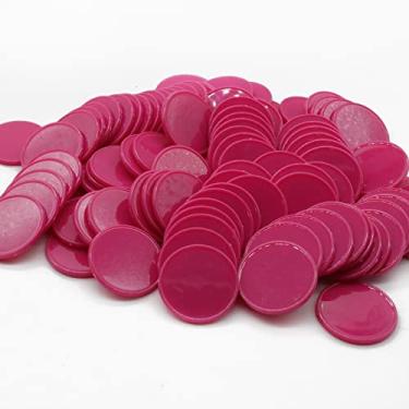 Imagem de HAKITAROOM 1.26 Inch/32MM Set of 100 Opaque Plastic Learning Counters Mini Poker Chips Game Tokens with Storage Box (MediumVioletRed, 1.26 Inch)