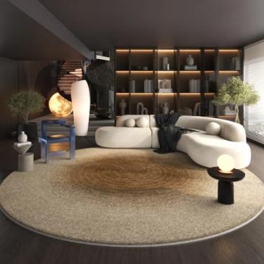 Imagem de Tapetes modernos de estilo simples para decoração de quarto, sala de estar, macios, redondos, degradê, grosso, felpudo, para vestiário (160x160 cm/A)