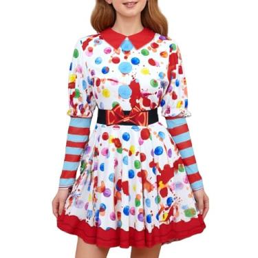 Imagem de Fantasia de palhaço para meninas, fantasias de Halloween com palhaço assustador, Pontos coloridos, G