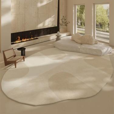 Imagem de Tapetes com formas irregulares para sala de estar, decoração de quarto em estilo creme, tapete grosso e macio para sala de estar (200x300 cm/A)