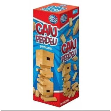 Imagem de Caiu Perdeu Jogo de Torre de Madeira, 54 Peças em MDF, Brinquedo Educativo para 6+ Anos