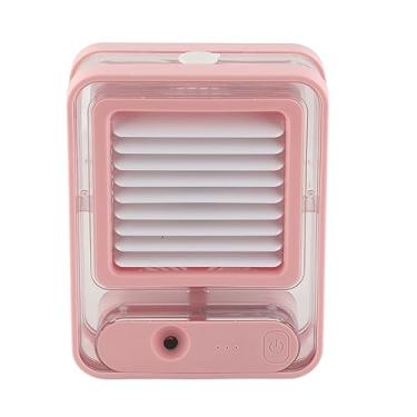 Imagem de Zhjvihx Ventilador de Névoa de Mesa, fã de água de Mesa Silenciosa Tanque de água Grande 3 Velocidade Portátil Com Luz Noturna para Viajar para o Escritório (Rosa)