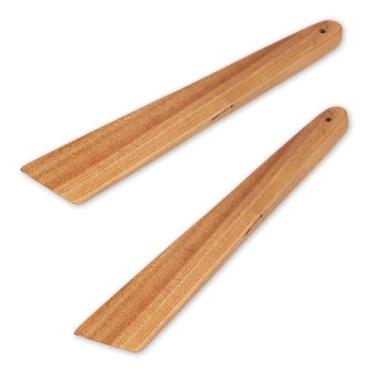 Imagem de Espátula de madeira, 2 peças, raspador de ovos de madeira, espátula de cozinha de 30 cm, espátula antiaderente resistente ao calor, espátula raspadora plana de madeira versátil com cabo liso para