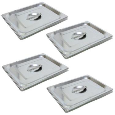 Imagem de 4 Tampas Para Cuba Gastronômica Gn 1/2 Inox Buffet Cozinha - JMA Inox
