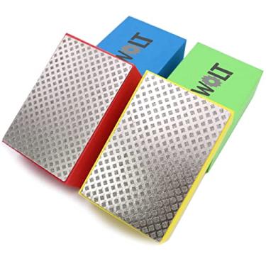 Imagem de KEEYWOLT Almofadas de polimento à mão com diamante extremamente afiadas para lixar concreto, pedra, granito, mármore, 60#, 100#, 200#, 400# 4 peças (grade)..