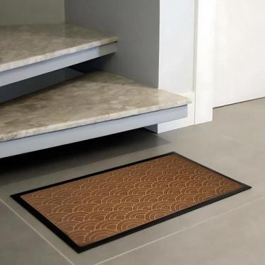 Imagem de Tapete Entrada Sala Antiderrapante Com Texturas - Uzoo, Escamas bege