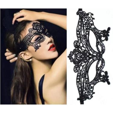 Imagem de Máscara Feminina Em Renda Queen Preta Baile Festas