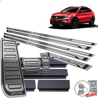 Imagem de Pedaleira Soleira Descanso Preto Volkswagen Nivus Trendline