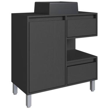 Imagem de Gabinete Suspenso 80 cm Cuba Preta BL2001 Grafite FAEM