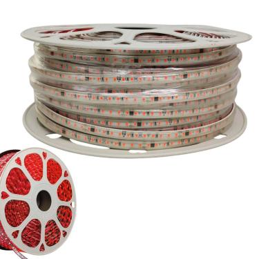 Imagem de Rolo Fita Led Direta 100 Metros Vermelha Dupla Face Gesso Sanca Recepçao Sala Quarto Comercial