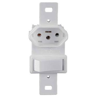 Imagem de Interruptor Simples 6a + Tomada 2p+t 10a Para Condulete - Ilumi - 250v