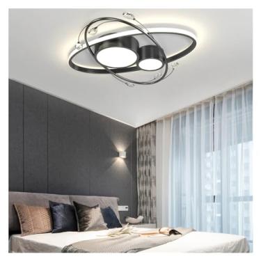 Imagem de Lustre de teto LED moderno de luxo para sala de estar, quarto, sala de estar, luminária interna regulável em dourado e preto, lustre elegante para quarto