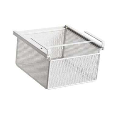 Imagem de YWJLQH Cesto para Prateleiras, Organizador para Armários, Cesto de Armazenamento Suspenso Multiuso, Suporte Resistente para Quarto, de Cozinha, Branco, L