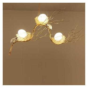 Imagem de Lustres Pingente Retro Ramo de Ferro Led Pingente Lustres Lustre Sala de Jantar Led Lustre Iluminação Ninho de Pássaro LED Luminária Pendurada (Cor: E) (Cor: E)