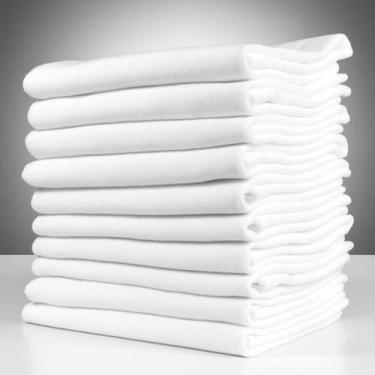 Imagem de Kit 12 Panos De Prato Copa Branco Liso . - Cialar