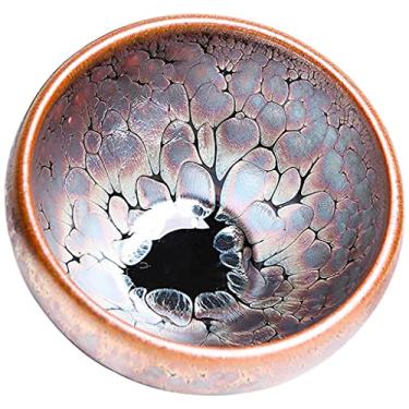 Imagem de Xícara de chá tigela de chá japonesa gota de óleo dourada colorida xícara de chá Jianzhan, xícara mestre de cerâmica manchada de perdiz, pneu de ferro kung fu chinês utensílios de chá, pacote de