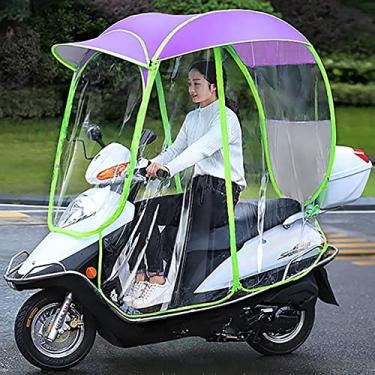 Imagem de Guarda-chuva elétrico para motocicleta, toldo universal para carro, motor, scooter, guarda-chuva, guarda-sol de mobilidade, cobertura de chuva (roxo B)