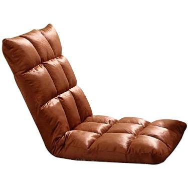 Imagem de Cadeira de chão pequeno sofá preguiçoso removível e lavável cadeira de lazer individual 5 ajuste de engrenagem assento de cama dobrável adequado para quatro estações sofá de chão para varanda quarto