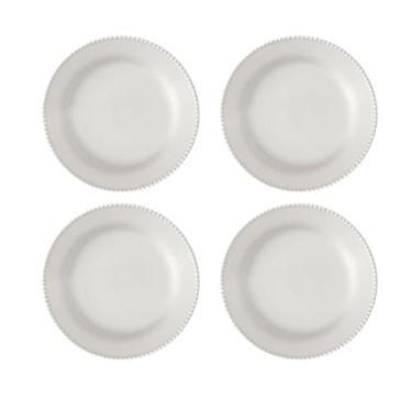Imagem de Conjunto 4 Pratos Raso Cerâmica 24,3Cm Perla Branco - Corona