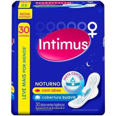 Imagem de Absorvente intimus noturno suave c/abas c/30 - Kimberly-Clark, 1 Pacot
