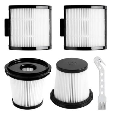 Imagem de Pacote com 4 filtros HEPA IW3511 IW1111 para aspirador sem fio Shark Detect Pro, 2 filtros traseiros e 2 pré-filtros com 1 escova de limpeza, compare com as peças #XHFIW1000 e XPRFIW1000