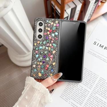 Imagem de Capa protetora para Galaxy Z Fold6 com glitter e diamantes brilhantes, TPU com bordas macias (para Galaxy Z Fold6/cinza)