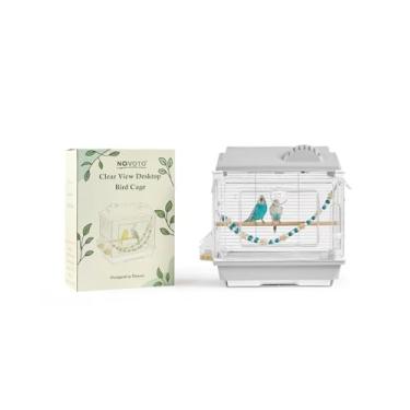 Imagem de Gaiola de pássaro com visão clara, pequena gaiola para periquito, periquito, calopsitas (suporte vendido separadamente), jaulas canárias para pájaros