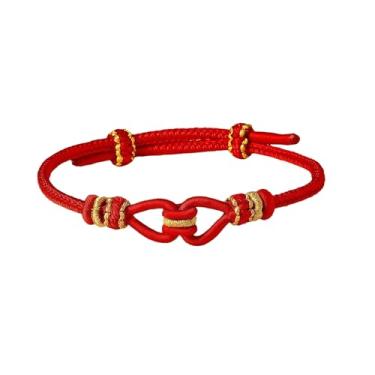 Imagem de 3FT Conjunto de 2 pulseiras tradicionais trançadas à mão para presente de Dia dos Namorados - Pulseiras para casais de herança cultural intangível com significado da sorte - ajustáveis para ele e ela
