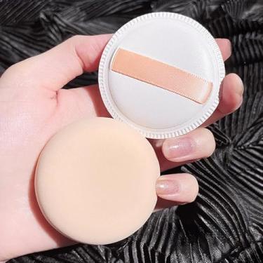 Imagem de 3 peças esponja de maquiagem em pó espesso macio seco e molhado pó de uso duplo corretivo base almofada de ar ferramentas cosméticas (estilo redondo)