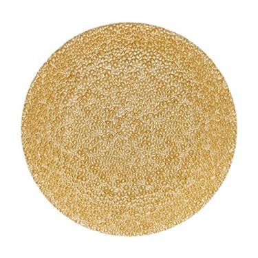 Imagem de Sousplat De Vidro Glamour Dourado 33cm Lyor Dourado Único