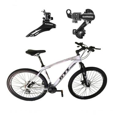 Imagem de Bicicleta Aro 29 Gti Roma 21v Freio Disco Câmbios Shimano Garfo Suspensão - Branco Tam.17