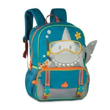 Imagem de Mochila Escolar Infantil Tubarão Bolsa Escolar de costas-Unissex
