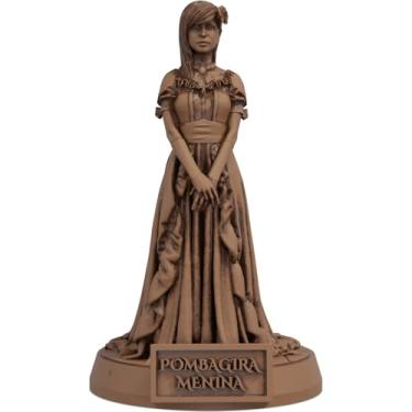 Imagem de Estátua Pombagira Menina Imagem Umbanda Candomblé (Cor Madeira)