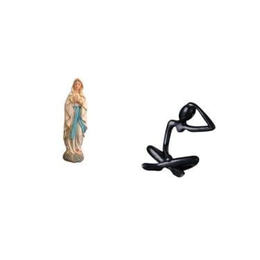 Imagem de Fenteer Estátua Abstrata Da Virgem Maria Pensadora, Estatueta Decorativa, Escultura Do Beato Lutero em Resina, Obra de Arte Moderna de Jesus, Ornamento de Mes