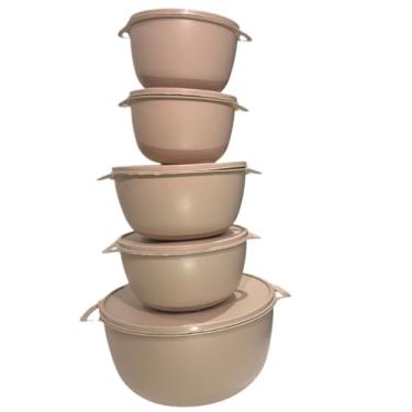 Imagem de Potes Hermeticos para Mantimentos,Kit Jogo de Cozinha C/15 Potes de Plastico Hermetico Resistente Ideal para Armazenar Alimentos+Jarra(Kit 5 Peças - BEGE)