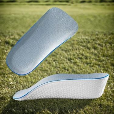 Imagem de 1 par de palmilhas de sapato para homens e mulheres de espuma viscoelástica, suporte de arco, pés planos para correção de altura e aumento de altura para tênis (G)