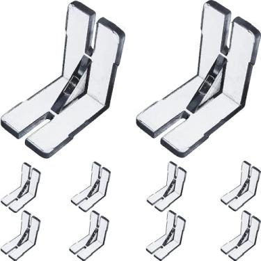 Imagem de 10 peças de canto de sanefa para persianas horizontais e venezianas clipe de conector de canto oculto para a sanefa com um sulco na parte de trás