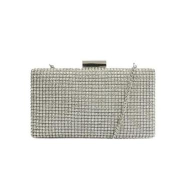 Imagem de Bolsa Schutz Clutch Malha Strass Prata-Feminino