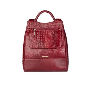 Imagem de Mochila pequena antifurto couro croco Susan-Feminino