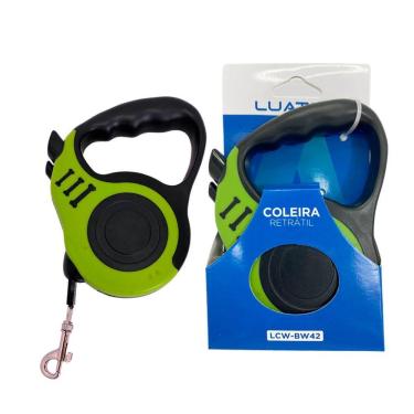 Imagem de Guia Retrátil Passeio Pet Cachorro E Gato 3 Metros Verde