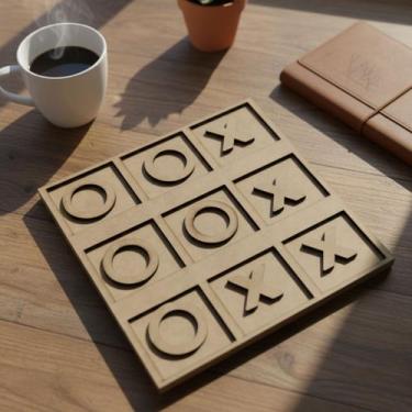 Imagem de Jogo da Velha em MDF 3mm  Tabuleiro 20cm Ideal para Presentes Lembranc