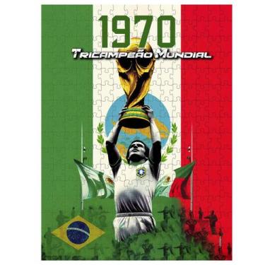 Imagem de Quebra-cabeça Coleção Copa México 1970 - Brasil Tricampeão 300 peças -