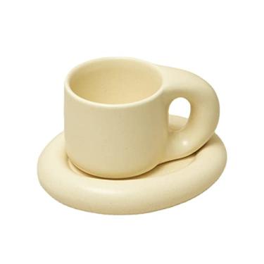 Imagem de Conjunto de xícaras de chá conjuntos de chá para adultos bule de cerâmica caneca de cerâmica com pires xícaras de café e pires escritório em casa xícara de chá xícaras de café caneca prato de
